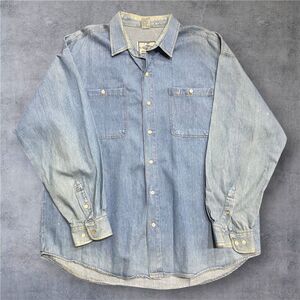 J&J Shirt Vintage Club 2005 Button Up Denim Blue Cotton Shirt Men's Size XL